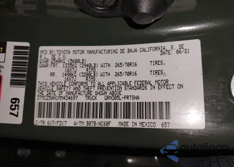 2021 Toyota Tacoma Trd Off-Road from USA, damaged, VIN 3TMCZ5AN1MM434697